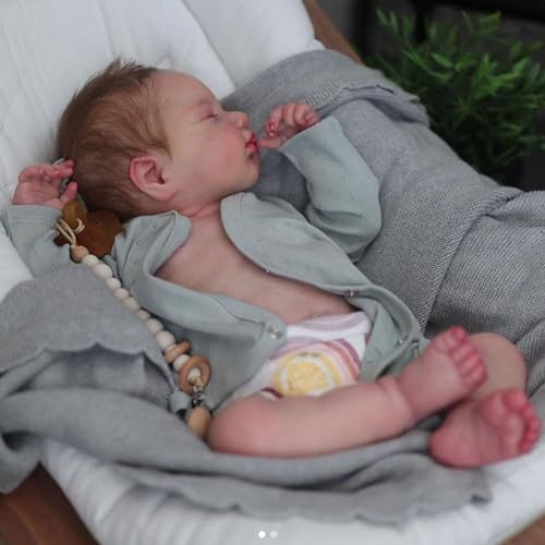 Anano Reborn Puppe - Realistisch 20 Zoll Lebensechte Junge Vollsilikon Newborn Baby von Anano