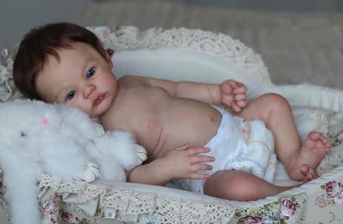 Anano Reborn Puppe Vollsilikon Lebensechte Babypuppen Junge 48CM Realistische Reborn Babypuppe Neugeborene Wie Echtes Baby Mit Silikon Vinyl Waschbare Körper von Anano