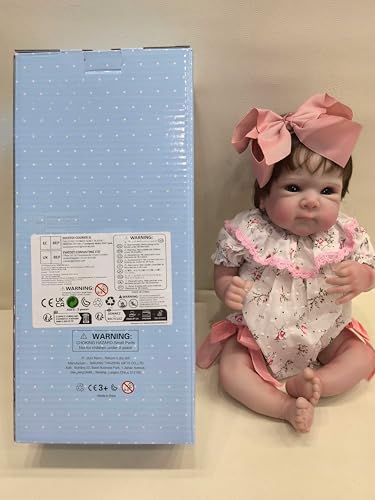 Anano Reborn Puppen Lebensecht 45cm Realbaby Silikonpuppe - Mit Echthaar & Baby-Zubehörset (Ohrschmuck, Schnuller) - Babypuppen Lebensecht - Ab 3 Jahren von Anano