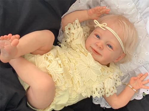 Anano Reborn Puppen Lebensecht Babypuppen 45cm e Newborn Reborn Baby Puppe Mädchen Realistische Babypuppe Echt Aussehende Puppen Silikon Baby Frühchen Für Kinder Geschenk von Anano