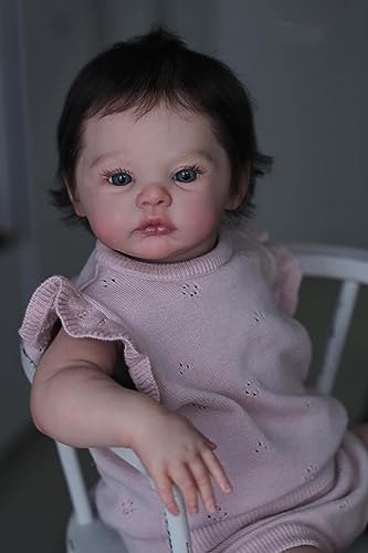 Anano Reborn Puppen Mädchen 19 Zoll Real Lebensechte Babypuppe Wie Echtes Baby Blaue Augen Weichkörper Silikon Neugeborene Baby Körper Gewichtet Mit Flexiblen Gliedmaßen von Anano