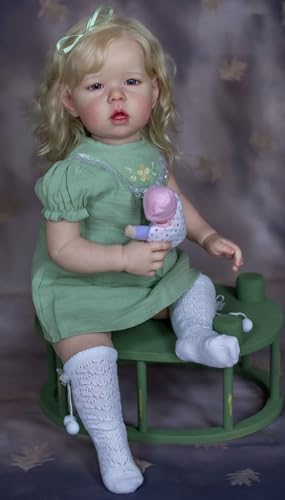 Anano Reborn Toddler Mädchen Silikon Realistische Babyzähne 26 Zoll Lebensechte Puppen Reborn Babypuppen Echte Aussehen Menschliche Haut 360° Posable Arme Reborn Babys Mit Fütterungs Spielzeug von Anano