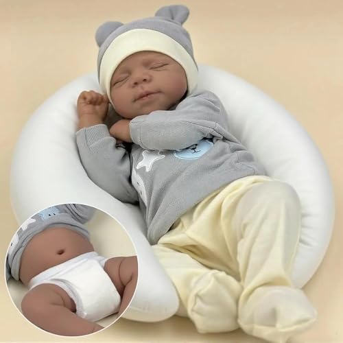 Anano Schwarz Reborn Baby Junge Silikonpuppe 45cm Silikonkörper Puppe, Sieht Aus Wie EIN Echter Säugling - Biracial Lebensechte Babypuppe Als Sammlerstück Für Kinder Ab 3 Jahren Anano Schwarz Reborn Baby Junge Silikonpuppe 45cm Silikonkörper Puppe, Sieht Aus Wie EIN Echter Säugling - Biracial Lebensechte Babypuppe Als Sammlerstück Für Kinder Ab 3 Jahren von Anano