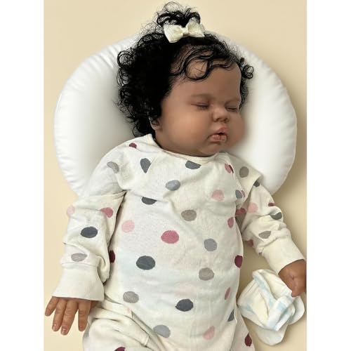 Anano Schwere Reborn Toddler Puppe 61 cm Biracial Echte Babypuppe Mädchen - Realistische Silikon Baby Afroamerikanische Lebensechte Babypuppen Mit Reichem Kakaoteint, Sammler Spielzeug Anano Schwere Reborn Toddler Puppe 61 cm Biracial Echte Babypuppe Mädchen - Realistische Silikon Baby Afroamerikanische Lebensechte Babypuppen Mit Reichem Kakaoteint, Sammler Spielzeug von Anano