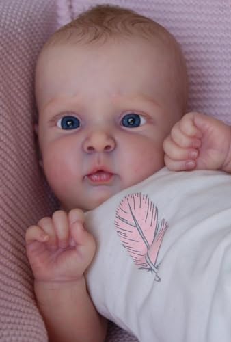 Anano Silikon Reborn Baby Junge Puppen 19 Zoll Realistische Silikon Newborn Babypuppe Puppen die Aussehen wie echte Babys Silikonpuppe Baby Reborn Toddler mit Zubehör für Mädchen 3+ von Anano