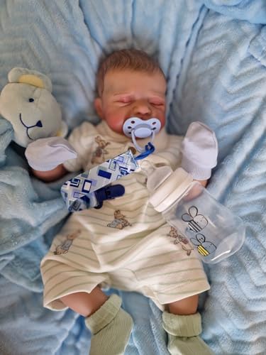 Anano relistische wiedergeborene Baby Puppen18inches Reborn Puppen Weicher Stoffkörper Puppe Schlafen Neugeborene Baby Puppen Aussehen wie echte Baby Puppe Geschenk Für Alter 3+ von Anano