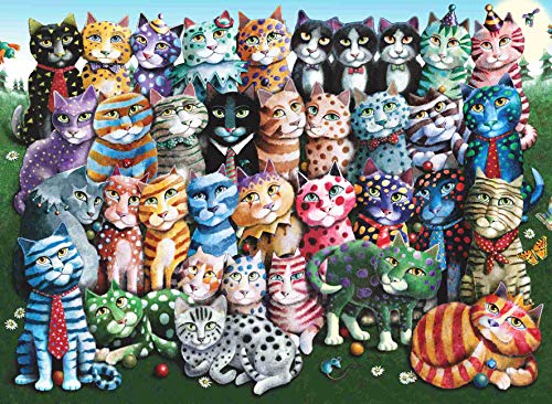 Anatolian Puzzle mit 1000 Teilen – Katzen-Familientreffen, Puzzle, Mehrfarbig von Anatolian