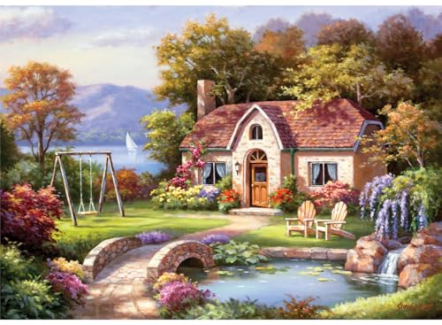 Anatolian Puzzle 1500 pièces : Cottage Avec Petit pont en Pierre, Sung Kim von Anatolian