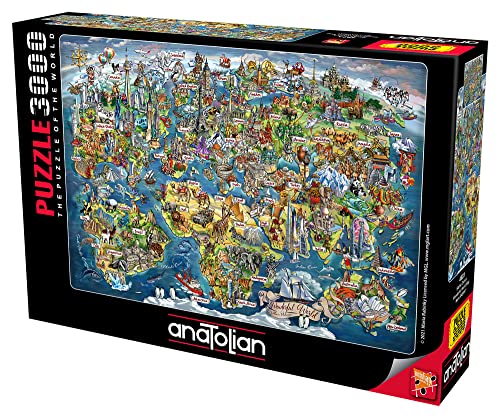 Anatolian Puzzle 3000 pièces : Merveilleuse Carte du Monde von Anatolian