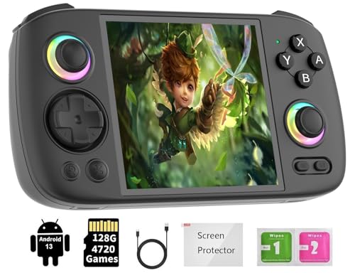 RG Cube Retro Handheld Game Console , Android 13 System Unisoc T820 Processor 3.95 Inch IPS Screen with 128G SD Card 4720 Games (Black) von Anbernic