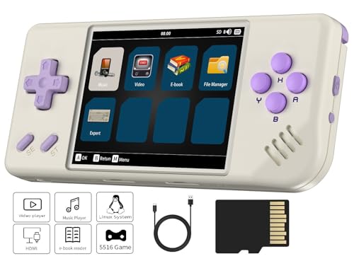 RG28XX Retro Handheld Game Console , 2.83 Inch Screen Built-in 64G SD Card 6000 Games Linux System Support TV Output (RG28XX-White) von Anbernic