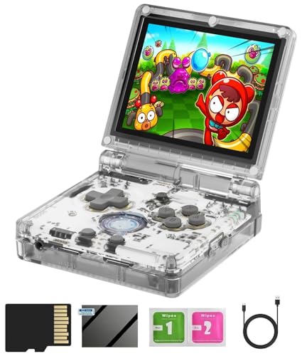 RG35XXSP Retro Handheld Game Console , 3.5 Inch IPS Screen Linux System Built-in 64G TF Card 5532 Games Support Music Video e-Book and HDMI TV Output (RG35XXSP-White) von Anbernic