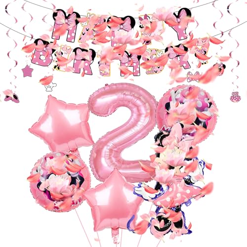 Luftballons Geburtstag 2 Jahre, Luftballons 2. Geburtstag Mädchen, Party Supplies Mit Balloons Banner Spiral, für Kindergeburtstag Kinder Party Dekoration Luftballons Geburtstag 2 Jahre, Luftballons 2. Geburtstag Mädchen, Party Supplies Mit Balloons Banner Spiral, für Kindergeburtstag Kinder Party Dekoration von Anbobili