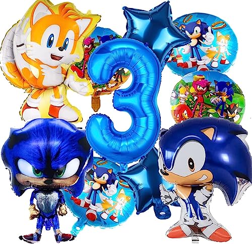Luftballons Geburtstag 3 Jahre, 10 Stück Luftballons 3. Geburtstag, Helium Ballons für Kinder, Helium Folienballon für Kinder Party Dekoration von Anbobili