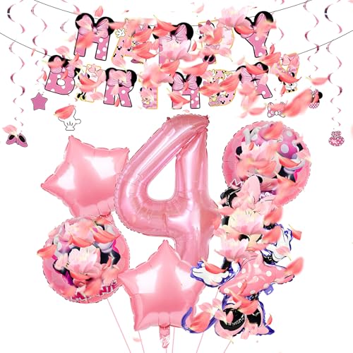 Luftballons Geburtstag 4 Jahre, Luftballons 4. Geburtstag Mädchen, Party Supplies Mit Balloons Banner Spiral, für Kindergeburtstag Kinder Party Dekoration Luftballons Geburtstag 4 Jahre, Luftballons 4. Geburtstag Mädchen, Party Supplies Mit Balloons Banner Spiral, für Kindergeburtstag Kinder Party Dekoration von Anbobili