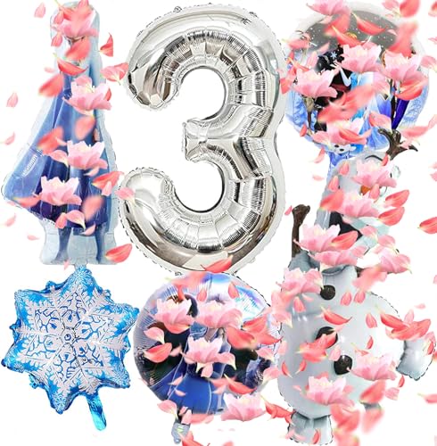 Luftballons zum 3. Geburtstag, Folienballon, Schneeflocke, für Geburtstagsdekoration, Kinder Luftballons zum 3. Geburtstag, Folienballon, Schneeflocke, für Geburtstagsdekoration, Kinder von Anbobili