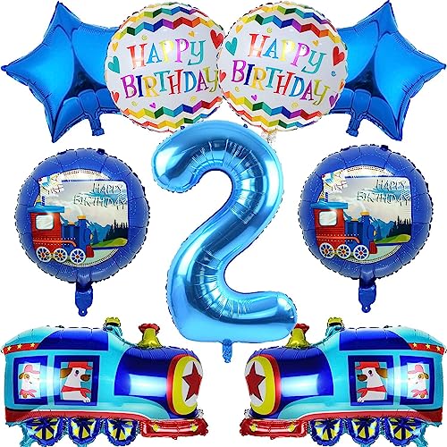 Zug Luftballons Geburtstag 2 Jahre, 9 Stück Zug Dekoration Luftballons Kindergeburtstag, Luftballons 2. Geburtstag, Ballons Geburtstag Set Zug Helium Folienballon Geburtstagsdeko für Kinder Zug Luftballons Geburtstag 2 Jahre, 9 Stück Zug Dekoration Luftballons Kindergeburtstag, Luftballons 2. Geburtstag, Ballons Geburtstag Set Zug Helium Folienballon Geburtstagsdeko für Kinder von Anbobili