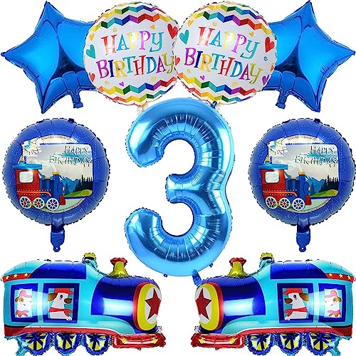Zug Luftballons Geburtstag 3 Jahre, 9 Stück Zug Dekoration Luftballons Kindergeburtstag, Luftballons 3. Geburtstag, Ballons Geburtstag Set Zug Helium Folienballon Geburtstagsdeko für Kinder Zug Luftballons Geburtstag 3 Jahre, 9 Stück Zug Dekoration Luftballons Kindergeburtstag, Luftballons 3. Geburtstag, Ballons Geburtstag Set Zug Helium Folienballon Geburtstagsdeko für Kinder von Anbobili