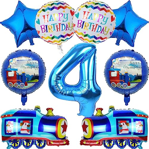 Zug Luftballons Geburtstag 4 Jahre, 9 Stück Zug Dekoration Luftballons Kindergeburtstag, Luftballons 4. Geburtstag, Ballons Geburtstag Set Zug Helium Folienballon Geburtstagsdeko für Kinder Zug Luftballons Geburtstag 4 Jahre, 9 Stück Zug Dekoration Luftballons Kindergeburtstag, Luftballons 4. Geburtstag, Ballons Geburtstag Set Zug Helium Folienballon Geburtstagsdeko für Kinder von Anbobili