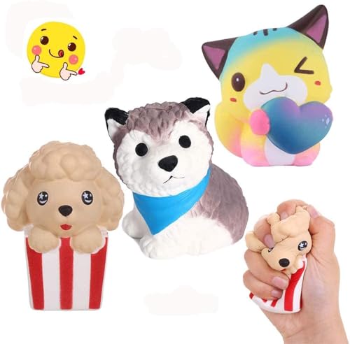 Anboor 3pcs Squeeze Toys Mops Katze Husky Squishy Jumbo Kawaii Weiches Langsam Steigendes Süßes Duftendes Tier Squishy Stressabbau Ostern Deko Anboor 3pcs Squeeze Toys Mops Katze Husky Squishy Jumbo Kawaii Weiches Langsam Steigendes Süßes Duftendes Tier Squishy Stressabbau Ostern Deko von ANBOOR