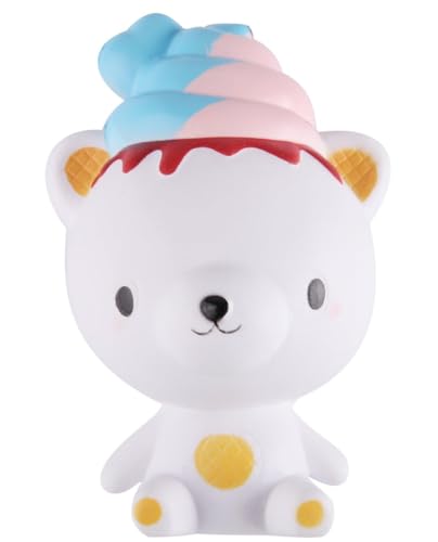 Anboor Squishies Eisbär Eiscreme Langsam Steigend Squeeze Spielzeug Antistress Squishies Süße Tiere Slow Rising Spielzeug Kawaii für Kinder Erwachsene (4*4*13cm, 1 Stück) von ANBOOR