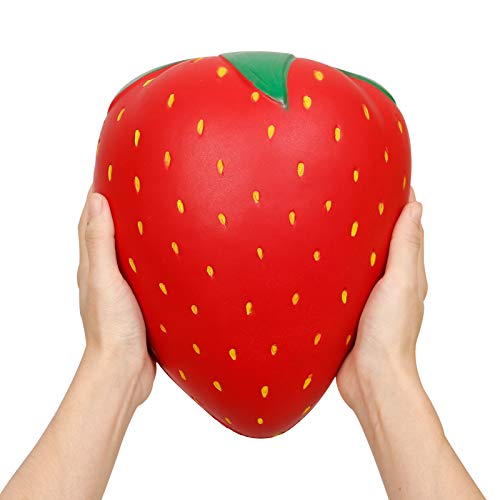 Anboor Squishies Erdbeere Super Groß Antistress Squishies Squeeze Quetschen Spielzeug Langsam Steigend Squishies Jumbo Toys Slow Rising Spielzeug Kinder Erwachsene Rot(20*20*28cm, 1 Stück) von ANBOOR