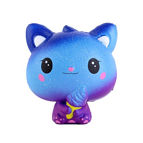 ANBOOR Squishies Spielzeug Katze Ice Cream Galaxy Slow Rising Dekompression Squeeze Toy for Stress Relief für Kinder und Erwachsene, (10* 8*11 cm, Pack of 1) von ANBOOR