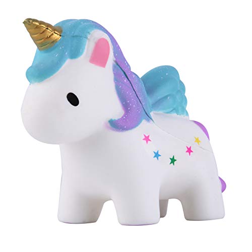 ANBOOR Squishies Einhorn Pferd Pegasus mit Flügel Langsam Steigend Squeeze Spielzeug Antistress Squishies Süße Tiere Slow Rising Spielzeug für Kinder Erwachsene (Stern, 13,5*5*11,5cm, 1 Stück) von ANBOOR