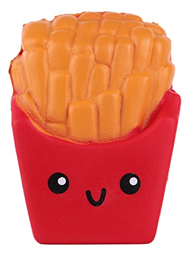 ANBOOR Squishies Spielzeug Pommes Frites Matschig Langsam Steigend Spielzeug Antistress Slow Rising Squishies Squeeze Spielzeug für Kinder Erwachsene (Rot, 7*3,5*10cm, 1pcs) von ANBOOR