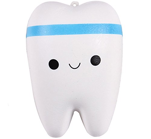 Anboor Squishies Zahn Langsam Steigend Squeeze Spielzeug Antistress Squishies Slow Rising Spielzeug Kawaii für Kinder Erwachsene (Farben zufällig, 1 Stück) von ANBOOR