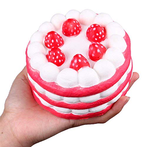 Anboor Squishies Erdbeer-Kuchen Langsam Steigend Squeeze Spielzeug Slow Rising Antistress Squishies Spielzeug für Erwachsene Farbe zufällig (11*11*6,6cm, 1 Stück) von ANBOOR