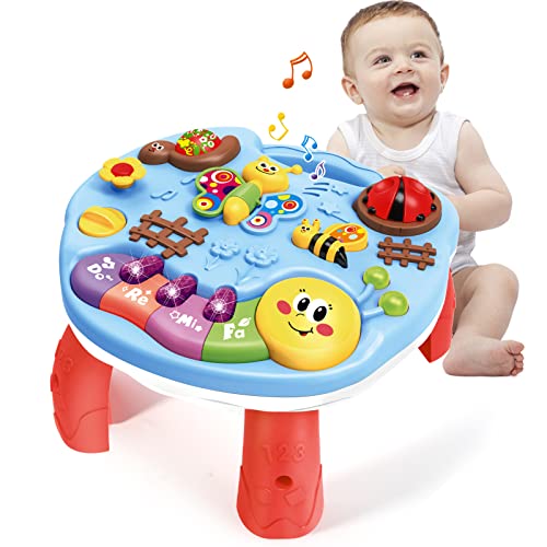 Anby families Aktivitätstisch Baby Spielzeug 6 bis 12 Monate,Musikspielzeug Activity Table Geschenk für Kinder Jungen Mädchen 1 2 3 Jahr von Anby families