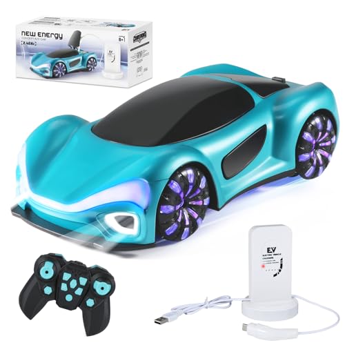 Anby families Ferngesteuertes Auto ab 3 4 5 6 Jahre Junge Mädchen,2.4G RC Auto Spielzeug mit Lichtspray & Sound,Kinderspielzeug ab 4-12 Jahre Geschenke von Anby families