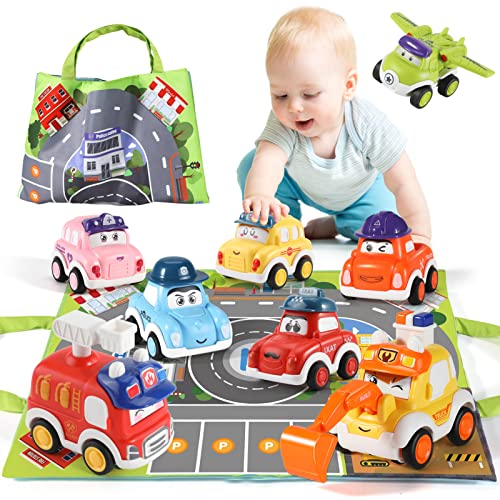 Anby families Auto Spielzeug 1 Jahr,Baby Spielzeugauto Spielzeug Auto für Kleinkind ab 1 2 3 Jahre,8 Stück Aufziehauto Geschenk Junge und Mädchen von Anby families