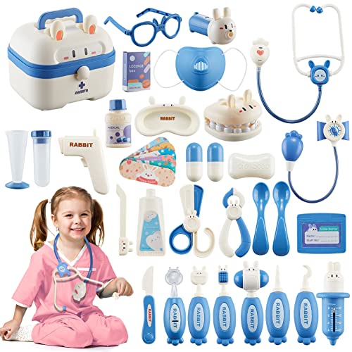 43Stk Arztkoffer Medizinisches Spielzeug,Doktor Spielset Rollenspiel Spielzeug Set,Geschenke für Kinder Mädchen 3 4 5 Jahre von Anby families