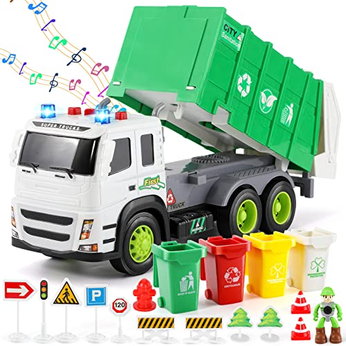 Anby families Müllauto Spielzeug, Lastwagen Müllwagen Spielzeug mit Sound und Licht und Mülltonne, Fahrzeuge Spielzeug Geschenk für Kinder Jungen Mädchen 3 4 5 6 Jahre… von Anby families