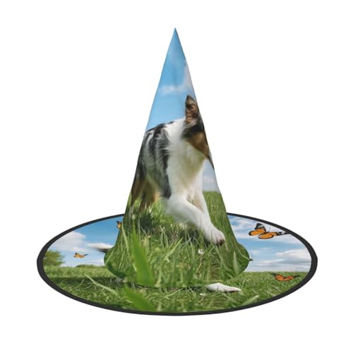 Anceky Border Collie Hundedruck, Halloween-Hüte, Partys, Weihnachts-Make-up, Rollenspiel-Zubehör von Anceky