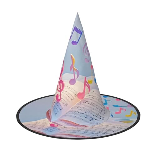 Anceky Bunte Halloween-Hüte mit Musikdruck, Partys, Weihnachts-Make-up, Rollenspiel-Zubehör von Anceky