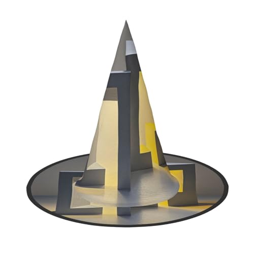 Anceky Grauer und gelber abstrakter Kunstdruck, Halloween-Hüte, Partys, Weihnachts-Make-up, Rollenspiel-Accessoires von Anceky