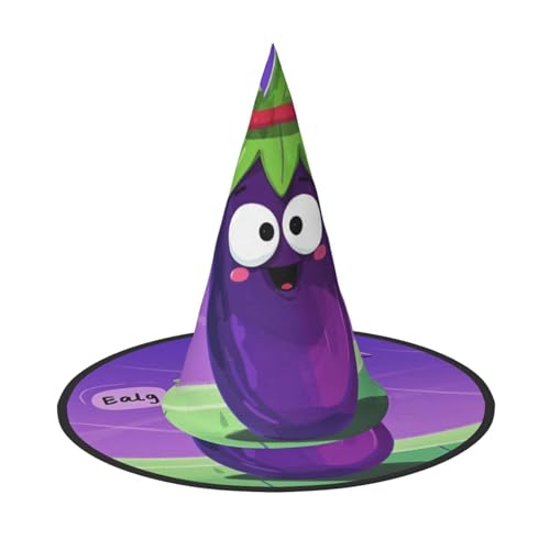 Anceky Halloween-Hüte mit Cartoon-Auberginen-Print, Partys, Weihnachts-Make-up, Rollenspiel-Zubehör von Anceky