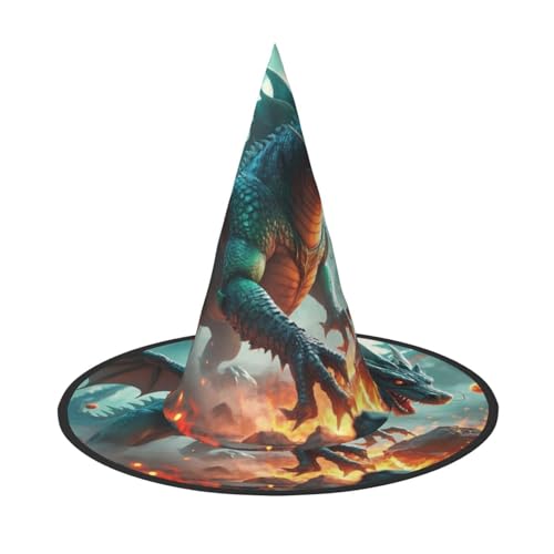 Anceky Halloween-Hüte mit Drachen-Print, Partys, Weihnachts-Make-up, Rollenspiel-Zubehör von Anceky