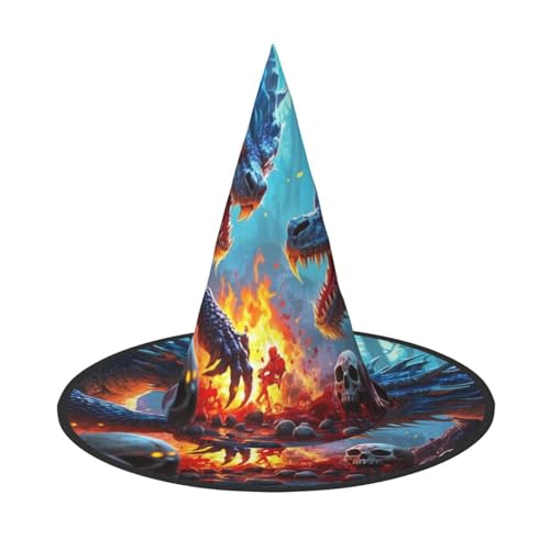 Anceky Halloween-Hüte mit Drachen- und Totenkopf-Print, Partys, Weihnachts-Make-up, Rollenspiel-Zubehör von Anceky