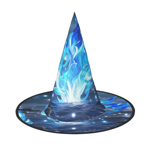 Anceky Halloween-Hüte mit blauem Flammendruck, Partys, Weihnachts-Make-up, Rollenspiel-Zubehör von Anceky