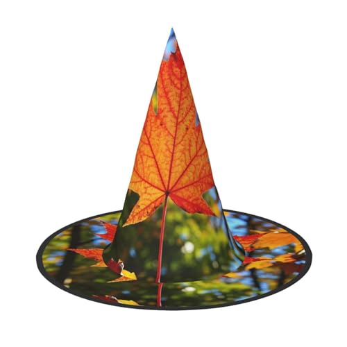 Anceky Herbstliche Ahornblatt-Print-Halloween-Hüte, Partys, Weihnachts-Make-up, Rollenspiel-Zubehör von Anceky