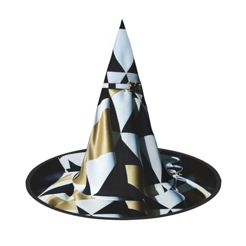 Anceky Modischer, moderner Schwarz-Weiß-Gold-Dreiecksdruck für Halloween, Partys, Weihnachts-Make-up, Rollenspiel-Accessoires Anceky Modischer, moderner Schwarz-Weiß-Gold-Dreiecksdruck für Halloween, Partys, Weihnachts-Make-up, Rollenspiel-Accessoires von Anceky