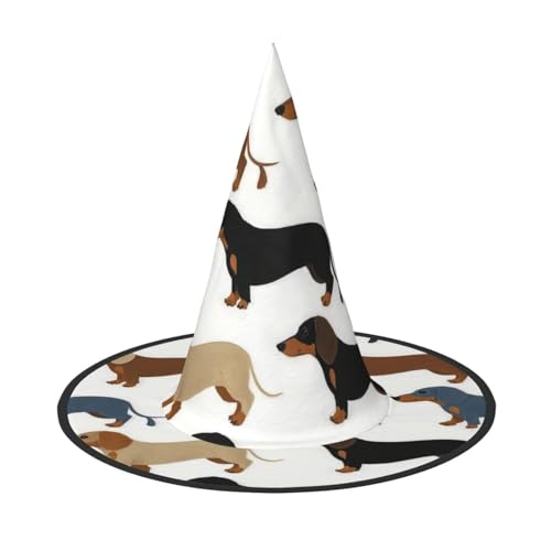Anceky Niedliche Dackel-Hunde-Print-Halloween-Hüte, Partys, Weihnachts-Make-up, Rollenspiel-Zubehör von Anceky