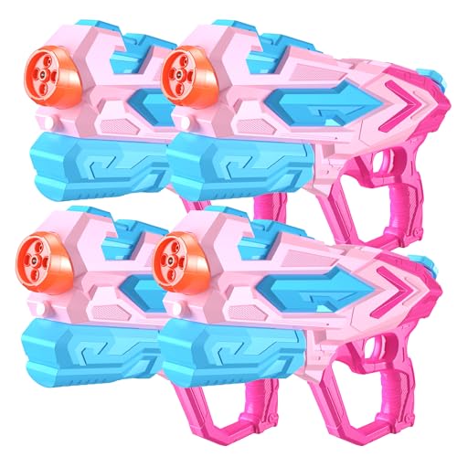 Wasserpistole für Kinder, 4 PCS Super Wasserpistole 33ft Leistungsstarke Lange Reichweite Soaker mit 1000ml Große Feuchtigkeitskapazität für Erwachsene & Kinder Sommer Garten Strand Spielzeug (Rosa) Wasserpistole für Kinder, 4 PCS Super Wasserpistole 33ft Leistungsstarke Lange Reichweite Soaker mit 1000ml Große Feuchtigkeitskapazität für Erwachsene & Kinder Sommer Garten Strand Spielzeug (Rosa) von Ancesfun