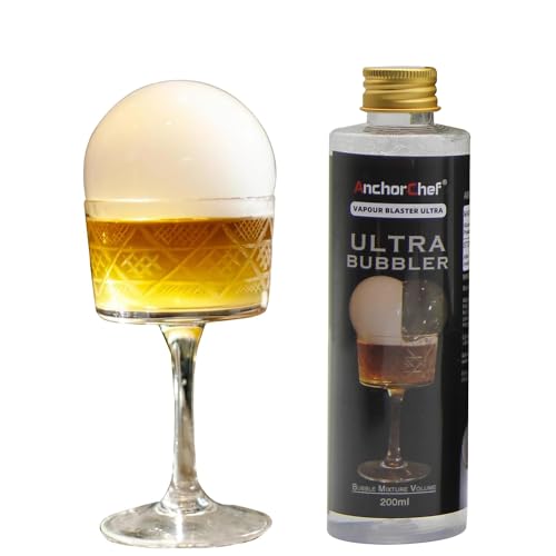 AnchorChef Dekorative Seifenblasenmischung, 200 ml (2 Stück), essbare Blasen für Cocktails, Aromablasen, Zubehör für Cocktail-Rauchblasenpistole, Barkeeper-Zubehör, funktioniert mit von AnchorChef