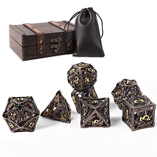 AncientDeer DND-Würfel-Set, 7-teilig, D&D, reines Kupfer, hohl, polyedrisch, DND-Würfel, mit Geschenkbox und Würfelbeutel, für DND, RPG, Entdecker, Savage World und Tisch, DND Dungeons and Dragons AncientDeer DND-Würfel-Set, 7-teilig, D&D, reines Kupfer, hohl, polyedrisch, DND-Würfel, mit Geschenkbox und Würfelbeutel, für DND, RPG, Entdecker, Savage World und Tisch, DND Dungeons and Dragons von Ancient Deer
