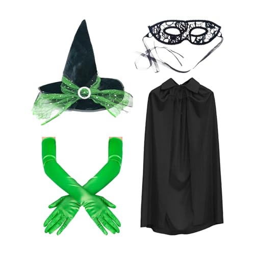 Ancsttu Hexenkostüm Damen, 4 Teiliges Set Halloween Hexenkostüme Set Halloween Kostüm Requisiten Für Erwachsene Frauen Mutter Freunde Schwestern Freundin Freundin Ancsttu Hexenkostüm Damen, 4 Teiliges Set Halloween Hexenkostüme Set Halloween Kostüm Requisiten Für Erwachsene Frauen Mutter Freunde Schwestern Freundin Freundin von Ancsttu
